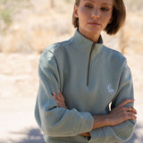 Women's mint green quarter zip sweatshirt