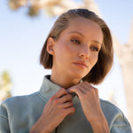 Women's mint green quarter zip sweatshirt