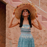 Amara Embroidered Blue Dress