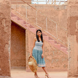 Amara Embroidered Blue Dress