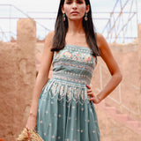 Amara Embroidered Blue Dress