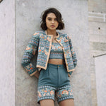 blue embroidered bralette