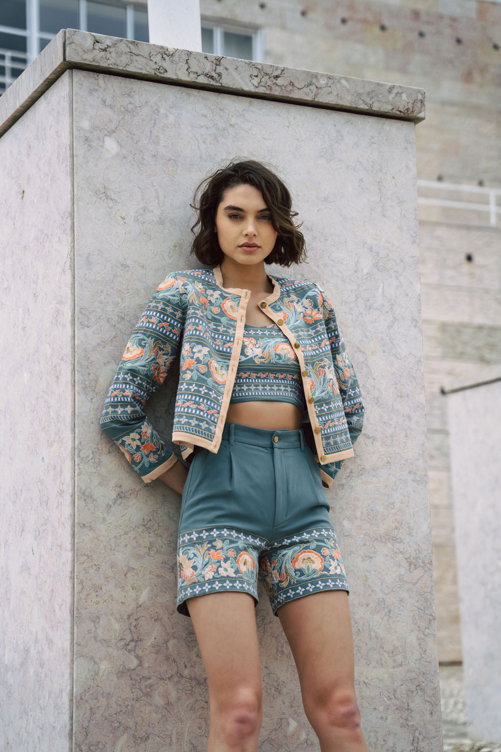 blue embroidered bralette