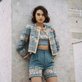 blue embroidered bralette