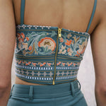 blue embroidered bralette