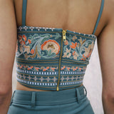 blue embroidered bralette