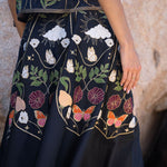 Freya embroidered midi skirt with floral embrodiery