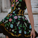 Madeline Embroidered Velvet Dress
