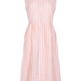 The Kōr Shirt Dress in Coral Stripe