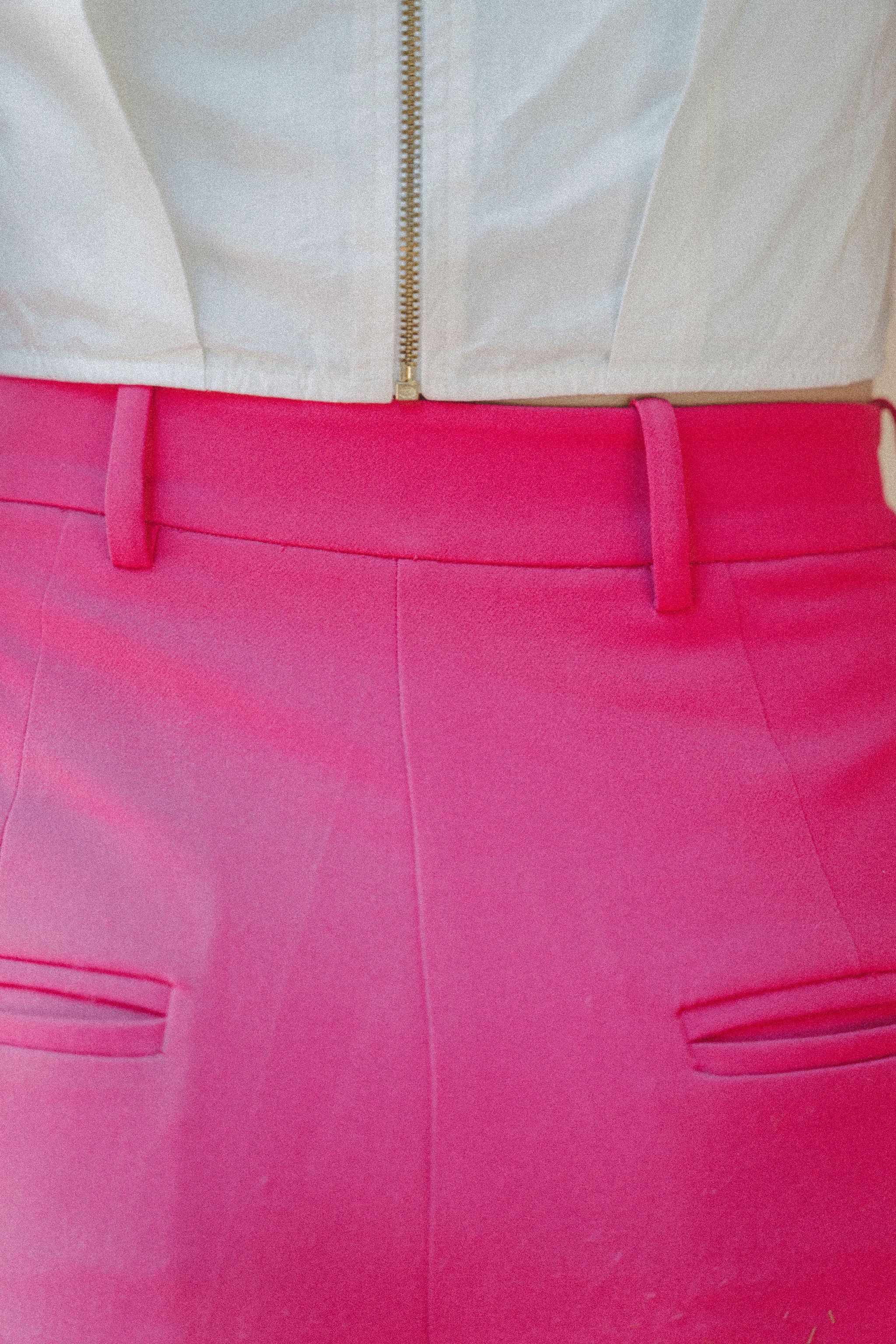 back detail of pink shorts