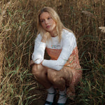 White organic cotton womens sweatshirt with the slogan "Hey girl, I've got your back" embroidered