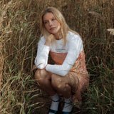 White organic cotton womens sweatshirt with the slogan "Hey girl, I've got your back" embroidered