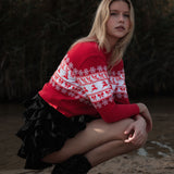 The "Santa's Coming to Town" Embroidered Cropped Sweatshirt