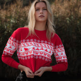 The "Santa's Coming to Town" Embroidered Cropped Sweatshirt