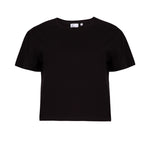 Black organic cotton boxy fit women's T-shirt