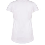 Back of white organic cotton fitted women's t-shirt