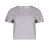 Grey organic cotton cropped boxy fir women's T-shirt