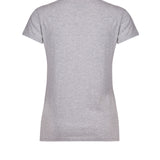 Back of grey organic cotton women's basic fit t-shirt