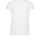 Back of white organic cotton women's t-shirt basic fit