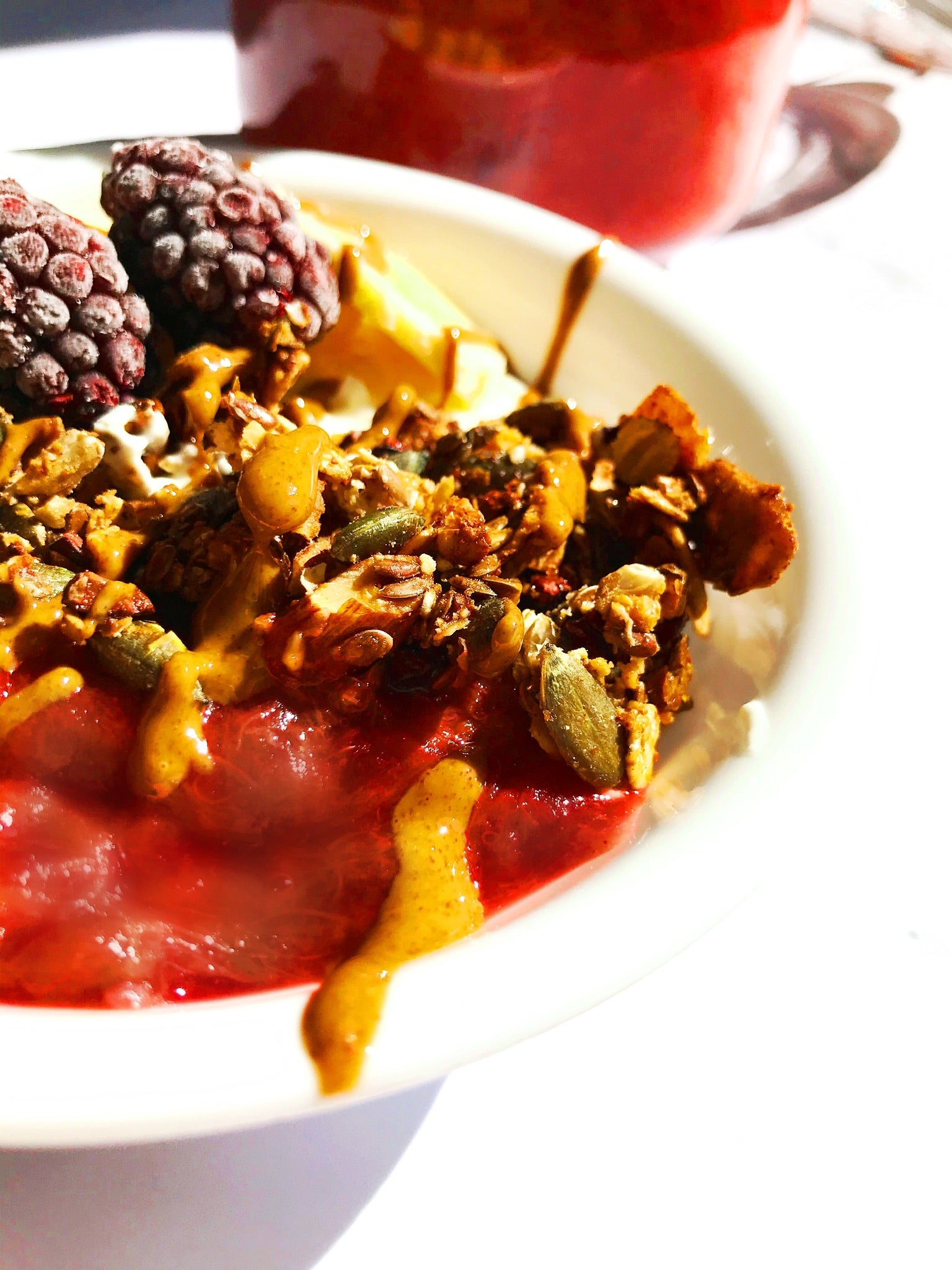 Granola & Rhubarb Compote