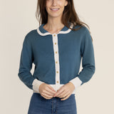 The Kōr Teal Organic Cotton Cardigan