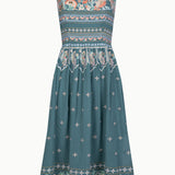 Amara Embroidered Blue Dress