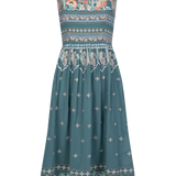 Vestido azul bordado Amara