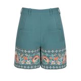 Pantalones cortos de sastre Amara bordados en azul