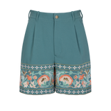 Pantalones cortos de sastre Amara bordados en azul