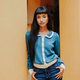 The Kōr Teal Organic Cotton Cardigan