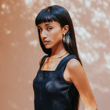 The Kōr Ribbed Knit Organic Cotton Sleeveless Top in Black
