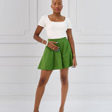 The Kōr Ribbed Knit Organic Cotton Short Sleeve Top in White