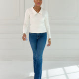 The Kōr Ribbed Knit Organic Cotton Chelsea Top in White
