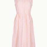 The Kōr Shirt Dress in Coral Stripe