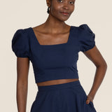 The Organic Cotton Crop Top in Navy