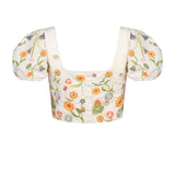 Eliza Embroidered Organic Cotton Crop Top