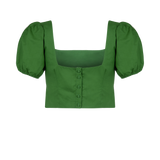 Top corto de algodón orgánico en verde