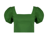 Top corto de algodón orgánico en verde