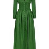 El vestido maxi de algodón orgánico Kōr en verde