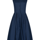 El vestido camisero de algodón orgánico en azul marino