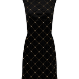 Vestido entallado de terciopelo con adornos Madeline