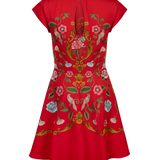 Minivestido rojo bordado Madeline