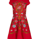 Minivestido rojo bordado Madeline