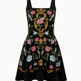 Madeline Embroidered Velvet Dress