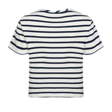 La camiseta Box a rayas azul marino confeccionada con telas recuperadas