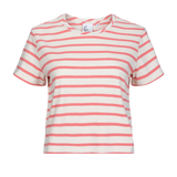La camiseta a rayas rosas Box confeccionada con telas Deadstock