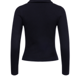 The Kōr Ribbed Knit Organic Cotton Chelsea Top in Black