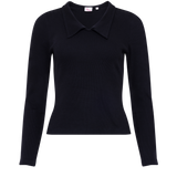 The Kōr Ribbed Knit Organic Cotton Chelsea Top in Black