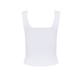 The Kōr Ribbed Knit Organic Cotton Sleeveless Top in White