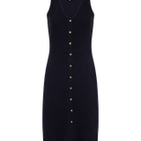The Kōr Organic Cotton Ribbed Pinafore Dress in Black